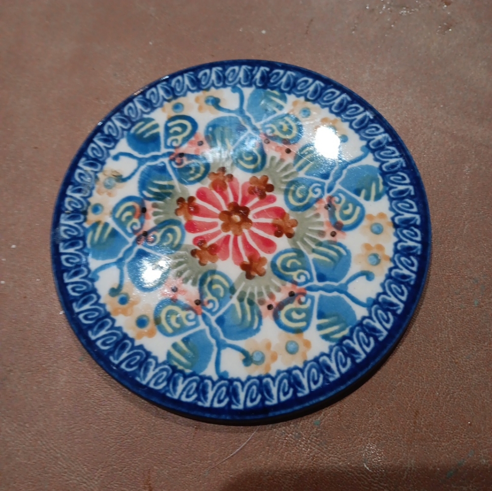 Vintage Polish Pottery Trivet/Coaster